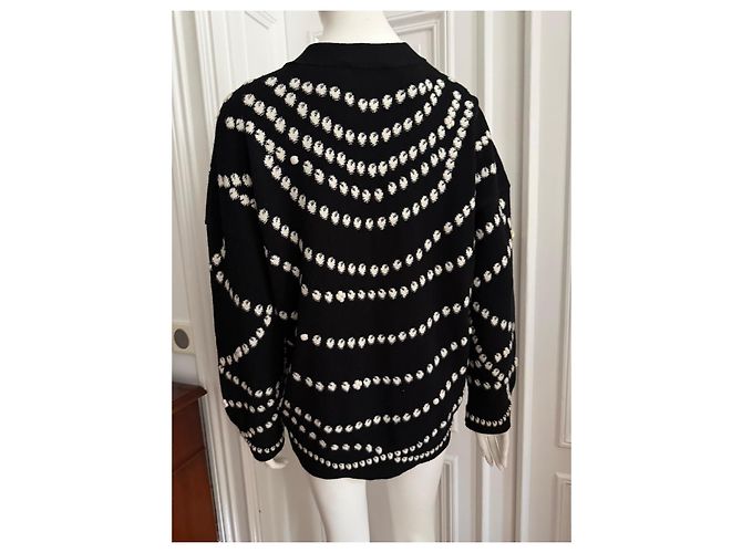 Chanel Cardigan Schwarz Weiß Kaschmir - Ansicht 6