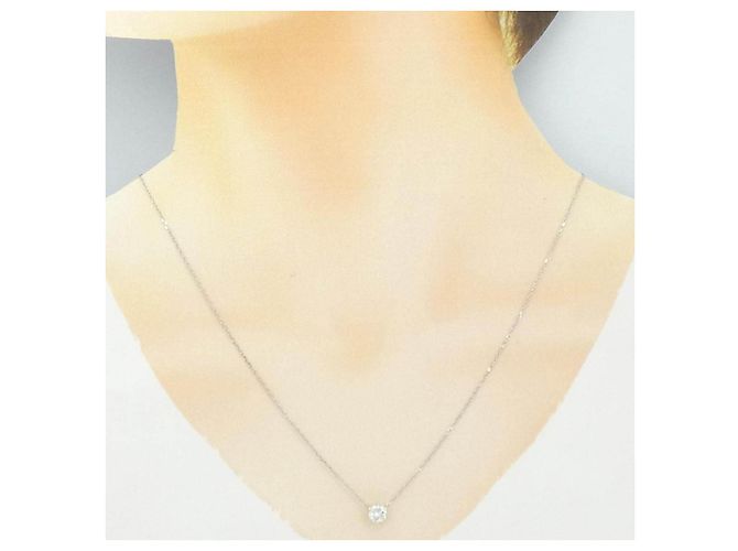 Autre Marque Collier en platine et diamants - vue 4