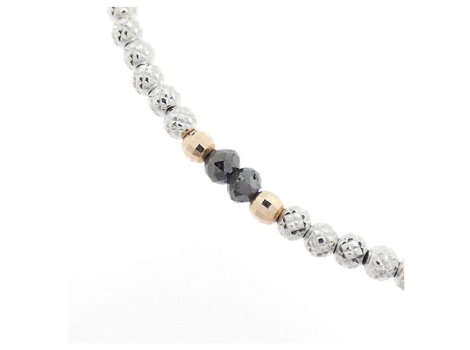 Autre Marque Collana in oro bianco e oro rosa Au750 con diamanti - vista 2