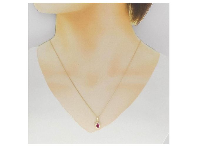 Autre Marque Au750 Rubin-Diamant-Halskette - Ansicht 3