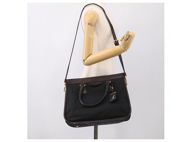 PRADA Handtasche Nylon 2way Black Gold - Ansicht 26