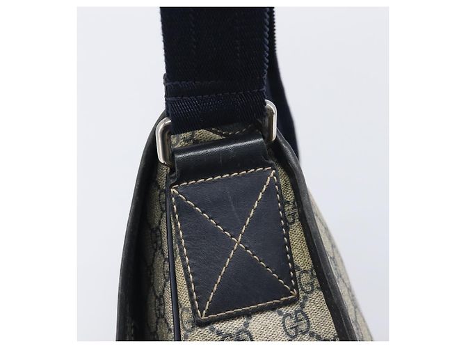 GUCCI GG Supreme Shoulder Bag PVC Navy Silver 201732 - vista 14
