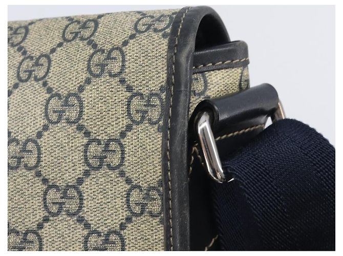 GUCCI GG Supreme Shoulder Bag PVC Navy Silver 201732 - vista 15