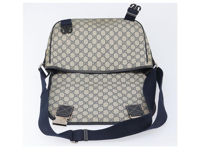 GUCCI GG Supreme Shoulder Bag PVC Navy Silver 201732 - vista 18