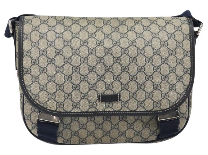 GUCCI GG Supreme Shoulder Bag PVC Navy Silver 201732 - vista 2