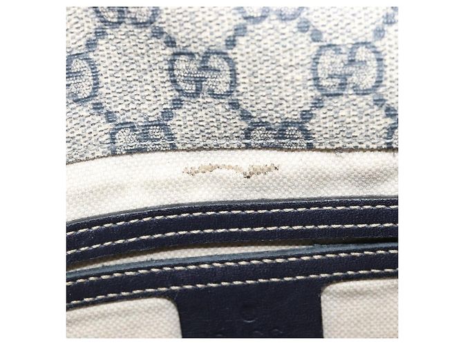 GUCCI GG Supreme Shoulder Bag PVC Navy Silver 201732 - vista 20