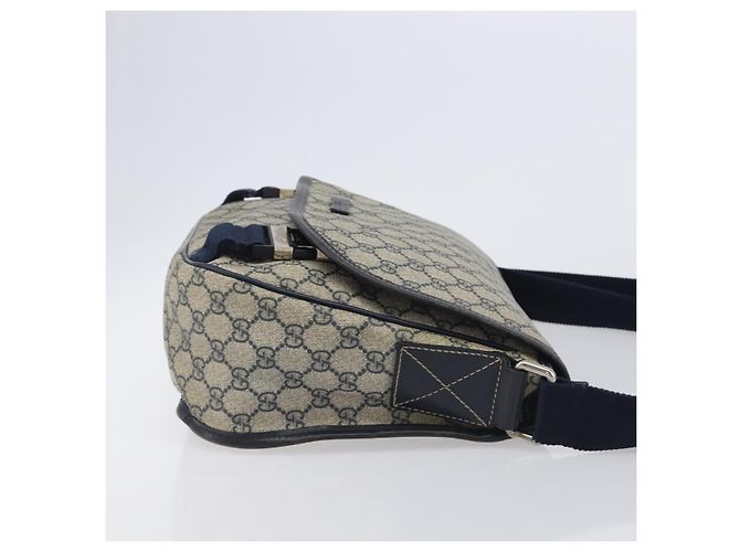 GUCCI GG Supreme Shoulder Bag PVC Navy Silver 201732 - vista 4