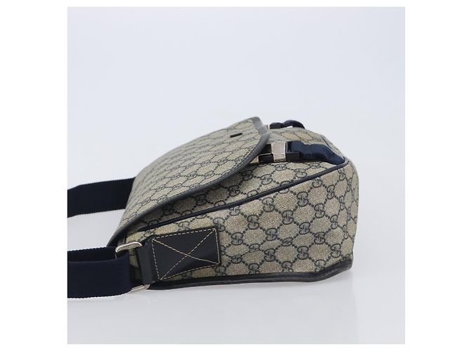 GUCCI GG Supreme Shoulder Bag PVC Navy Silver 201732 - vista 5