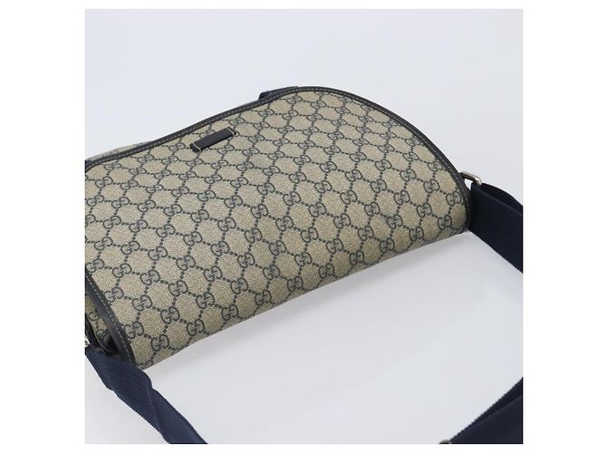 GUCCI GG Supreme Shoulder Bag PVC Navy Silver 201732 - vista 6