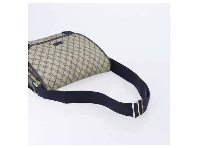 GUCCI GG Supreme Shoulder Bag PVC Navy Silver 201732 - vista 7