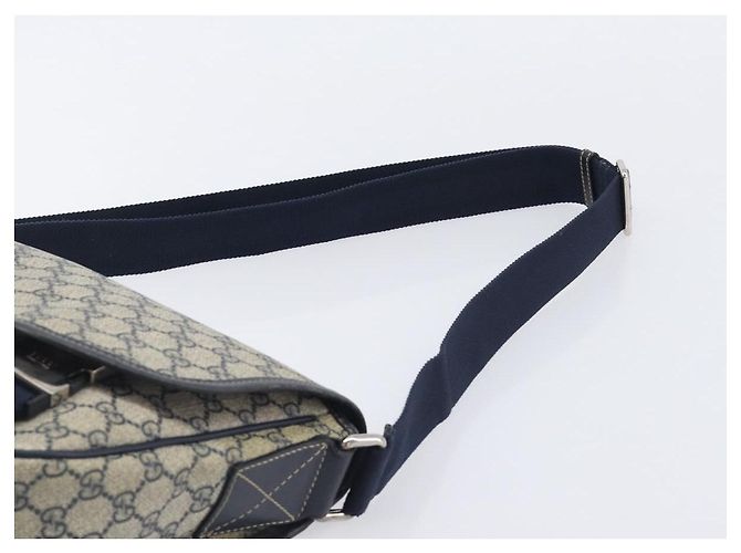 GUCCI GG Supreme Shoulder Bag PVC Navy Silver 201732 - vista 8
