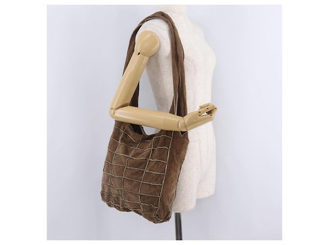 CHANEL Tote Bag Wildleder Braun CC - Ansicht 21