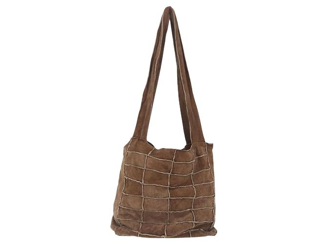 CHANEL Tote Bag Wildleder Braun CC - Ansicht 3