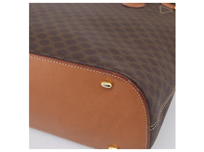 Céline CELINE Macadam Canvas Hand Bag PVC Leather 2way Brown Gold - vista 10