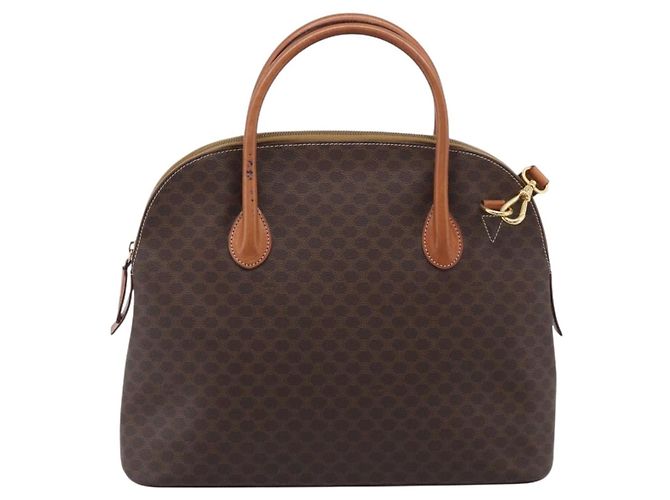 Céline CELINE Macadam Canvas Hand Bag PVC Leather 2way Brown Gold - vista 13