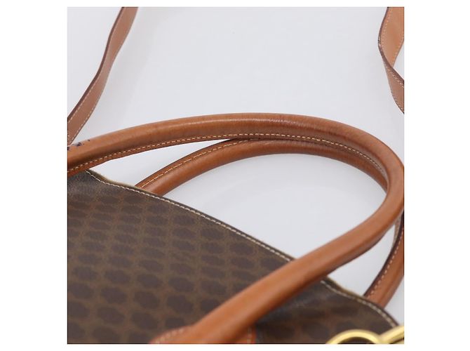 Céline CELINE Macadam Canvas Hand Bag PVC Leather 2way Brown Gold - vista 14