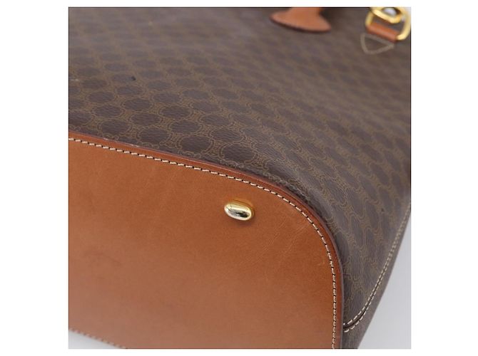 Céline CELINE Macadam Canvas Hand Bag PVC Leather 2way Brown Gold - vista 17