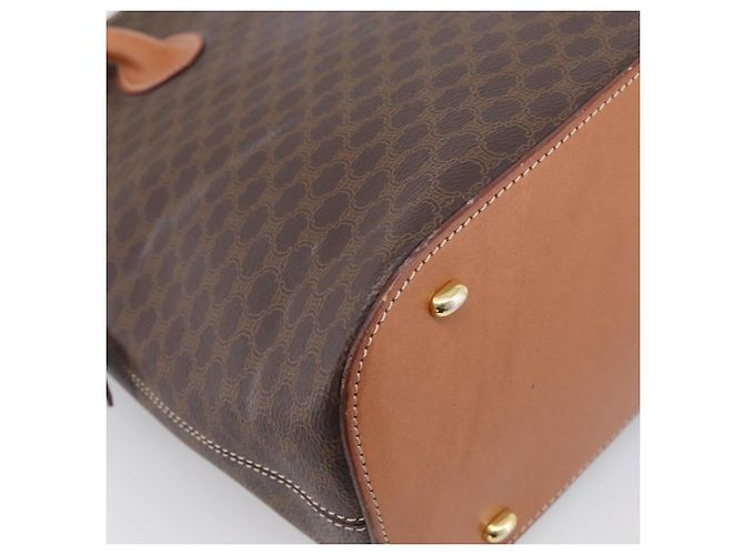 Céline CELINE Macadam Canvas Hand Bag PVC Leather 2way Brown Gold - vista 18