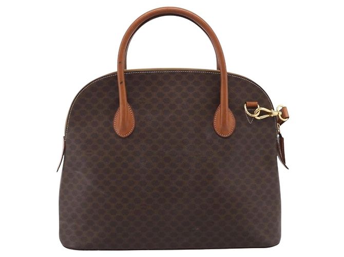 Céline CELINE Macadam Canvas Hand Bag PVC Leather 2way Brown Gold - vista 2