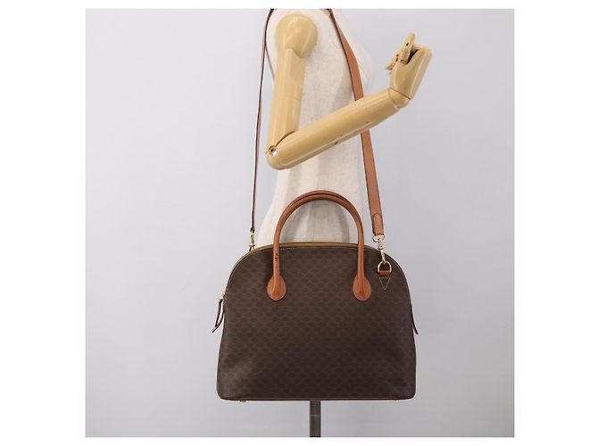 Céline CELINE Macadam Canvas Hand Bag PVC Leather 2way Brown Gold - vista 25