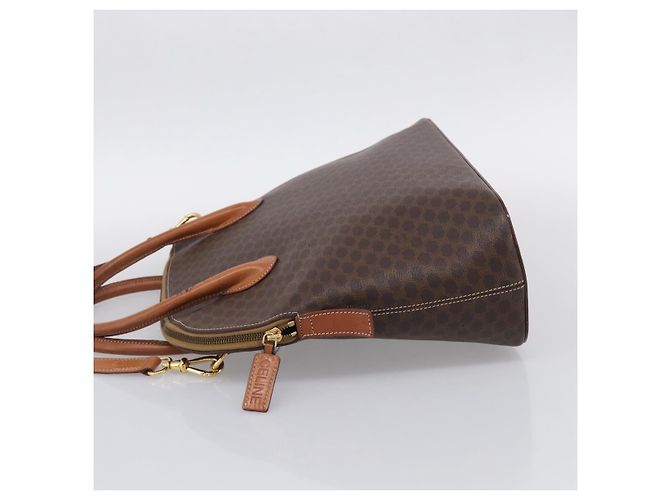 Céline CELINE Macadam Canvas Hand Bag PVC Leather 2way Brown Gold - vista 3