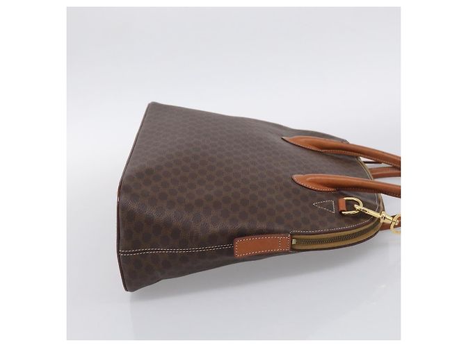 Céline CELINE Macadam Canvas Hand Bag PVC Leather 2way Brown Gold - vista 4