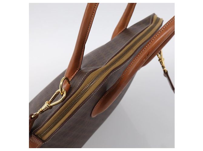 Céline CELINE Macadam Canvas Hand Bag PVC Leather 2way Brown Gold - vista 6