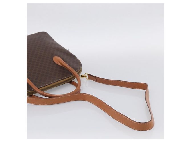 Céline CELINE Macadam Canvas Hand Bag PVC Leather 2way Brown Gold - vista 9