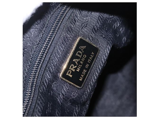 PRADA Schultertasche mit Kette Nylon Black Gold - Ansicht 18