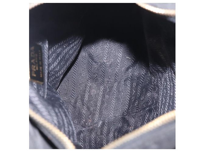PRADA Schultertasche mit Kette Nylon Black Gold - Ansicht 19