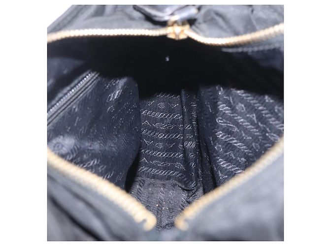 PRADA Schultertasche mit Kette Nylon Black Gold - Ansicht 20