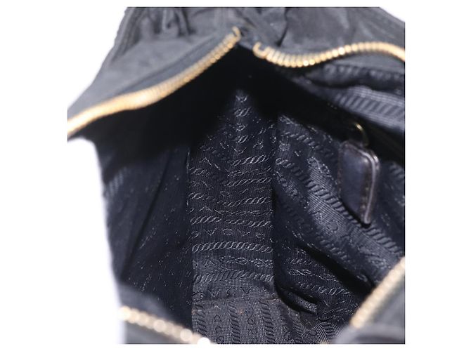 PRADA Schultertasche mit Kette Nylon Black Gold - Ansicht 21