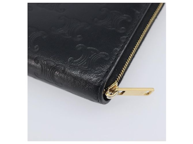 Céline CELINE Triomphe Long Wallet Leather Black Gold - vista 10