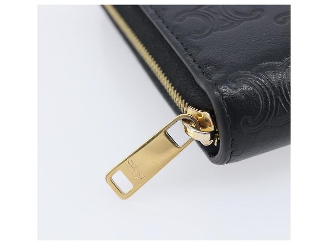 Céline CELINE Triomphe Long Wallet Leather Black Gold - vista 13