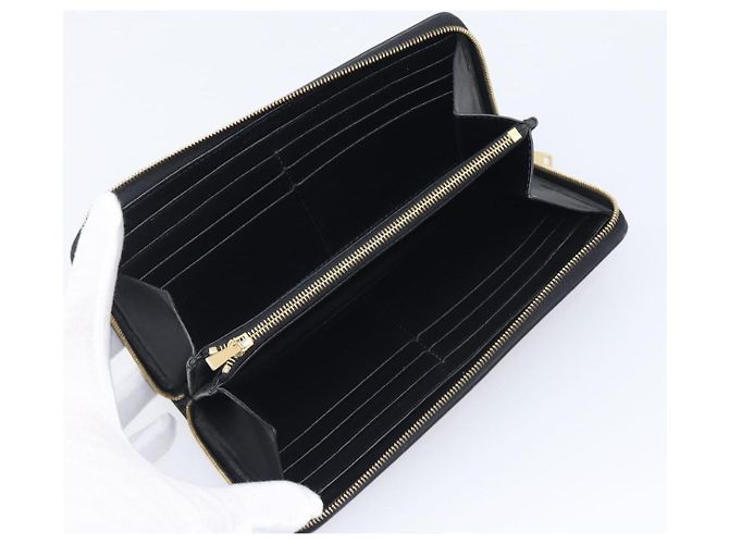 Céline CELINE Triomphe Long Wallet Leather Black Gold - vista 14