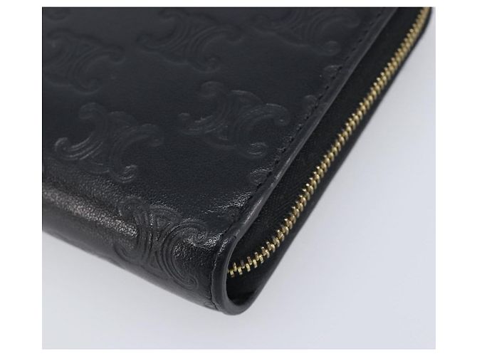 Céline CELINE Triomphe Long Wallet Leather Black Gold - vista 8
