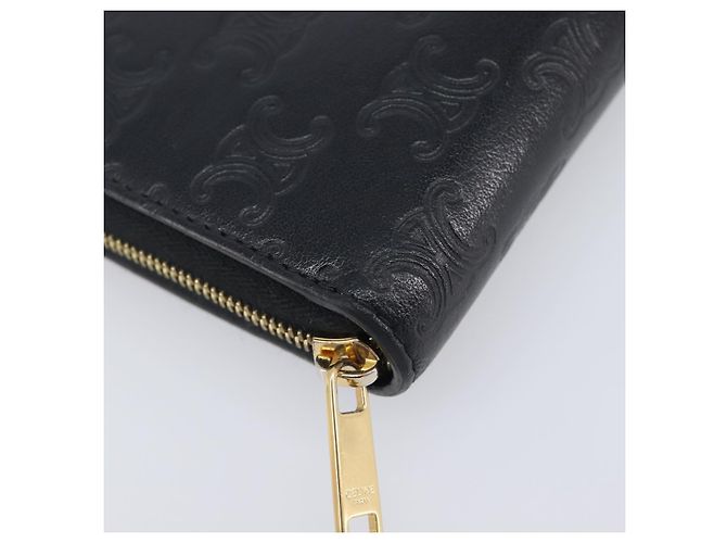 Céline CELINE Triomphe Long Wallet Leather Black Gold - vista 9