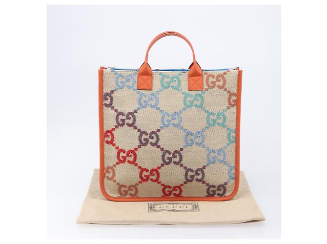 GUCCI GG Canvas Tote Bag Multicolor Orange 550763 - vista 12