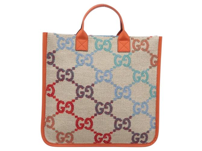 GUCCI GG Canvas Tote Bag Multicolor Orange 550763 - vista 13