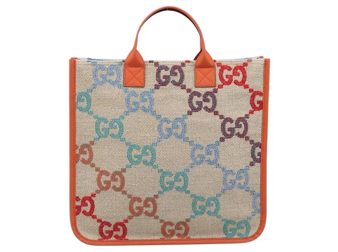 GUCCI GG Canvas Tote Bag Multicolor Orange 550763 - vista 2