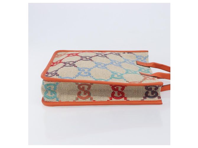 GUCCI GG Canvas Tote Bag Multicolor Orange 550763 - vista 3