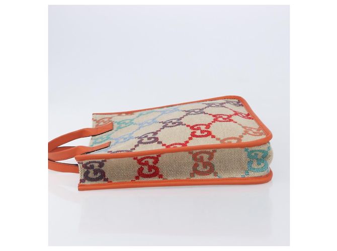GUCCI GG Canvas Tote Bag Multicolor Orange 550763 - vista 4