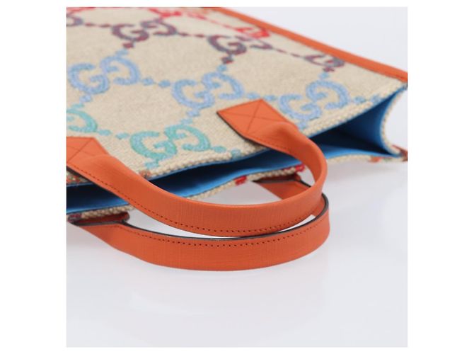 GUCCI GG Canvas Tote Bag Multicolor Orange 550763 - vista 7