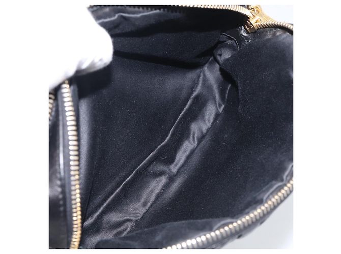 Miu Miu Matelasse Shoulder Bag Leather 2way Black Gold - vista 22