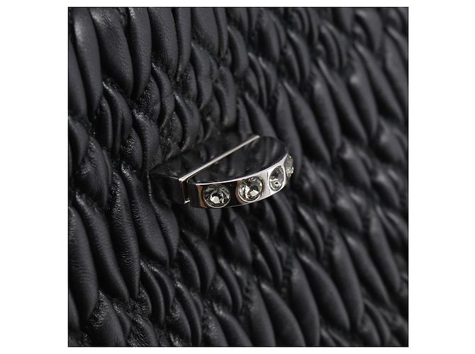 Miu Miu Sac à épaule Matelassé avec chaîne en cuir noir argenté - vue 23