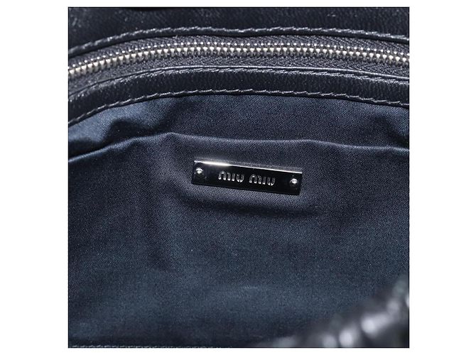 Miu Miu Sac à épaule Matelassé avec chaîne en cuir noir argenté - vue 24