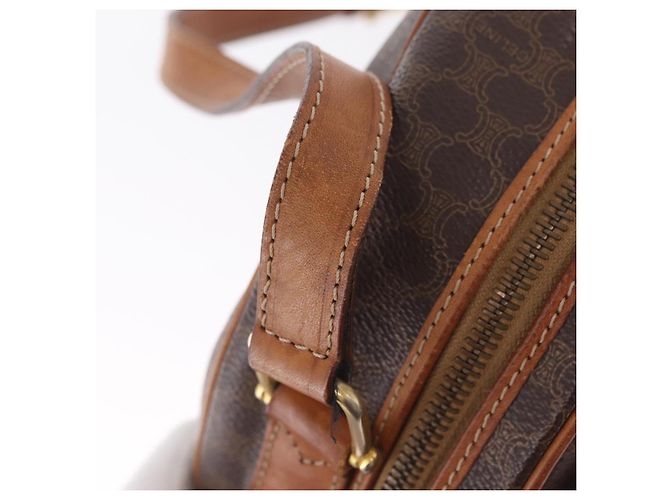 Céline CELINE Macadam Canvas Shoulder Bag PVC Leather Brown Gold - vista 10