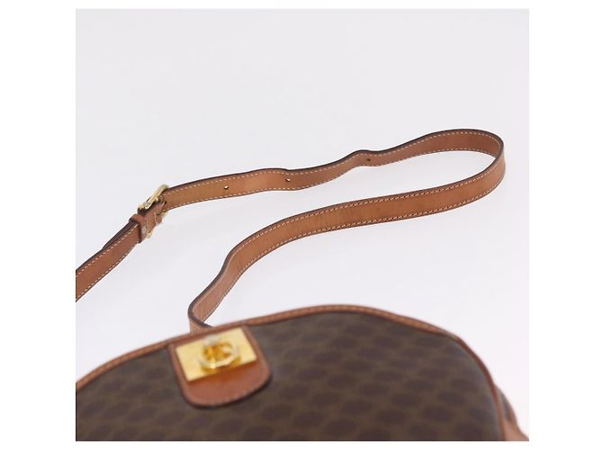 Céline CELINE Macadam Canvas Shoulder Bag PVC Leather Brown Gold - vista 14