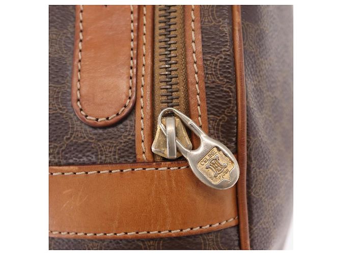Céline CELINE Macadam Canvas Shoulder Bag PVC Leather Brown Gold - vista 19