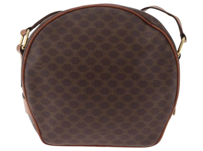 Céline CELINE Macadam Canvas Shoulder Bag PVC Leather Brown Gold - vista 2